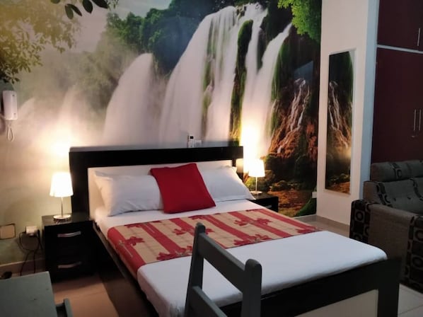 Desk, iron/ironing board, free WiFi, bed sheets