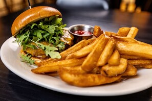 Breakfast, lunch and dinner served