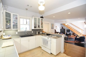 Fridge, microwave, oven, stovetop - Cool Updated Craftsman Bungalow (Austin)