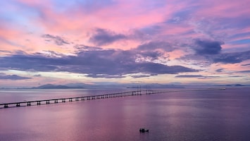 Penang Second Bridge View at dawn from the balcony.