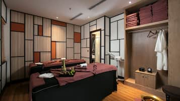 Phòng trị liệu đôi, phòng tắm hơi, massage mô sâu, massage Thụy Điển
