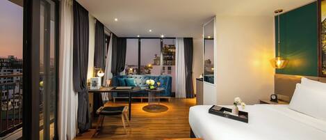 Suite panoramica (Aurora) | Biancheria da letto di alta qualità, materassi in memory foam, minibar