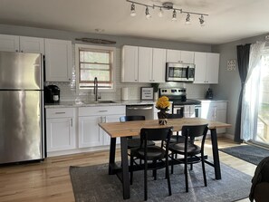 Fridge, microwave, oven, stovetop - Cape Cod Ranch in the Woods (Mashpee)