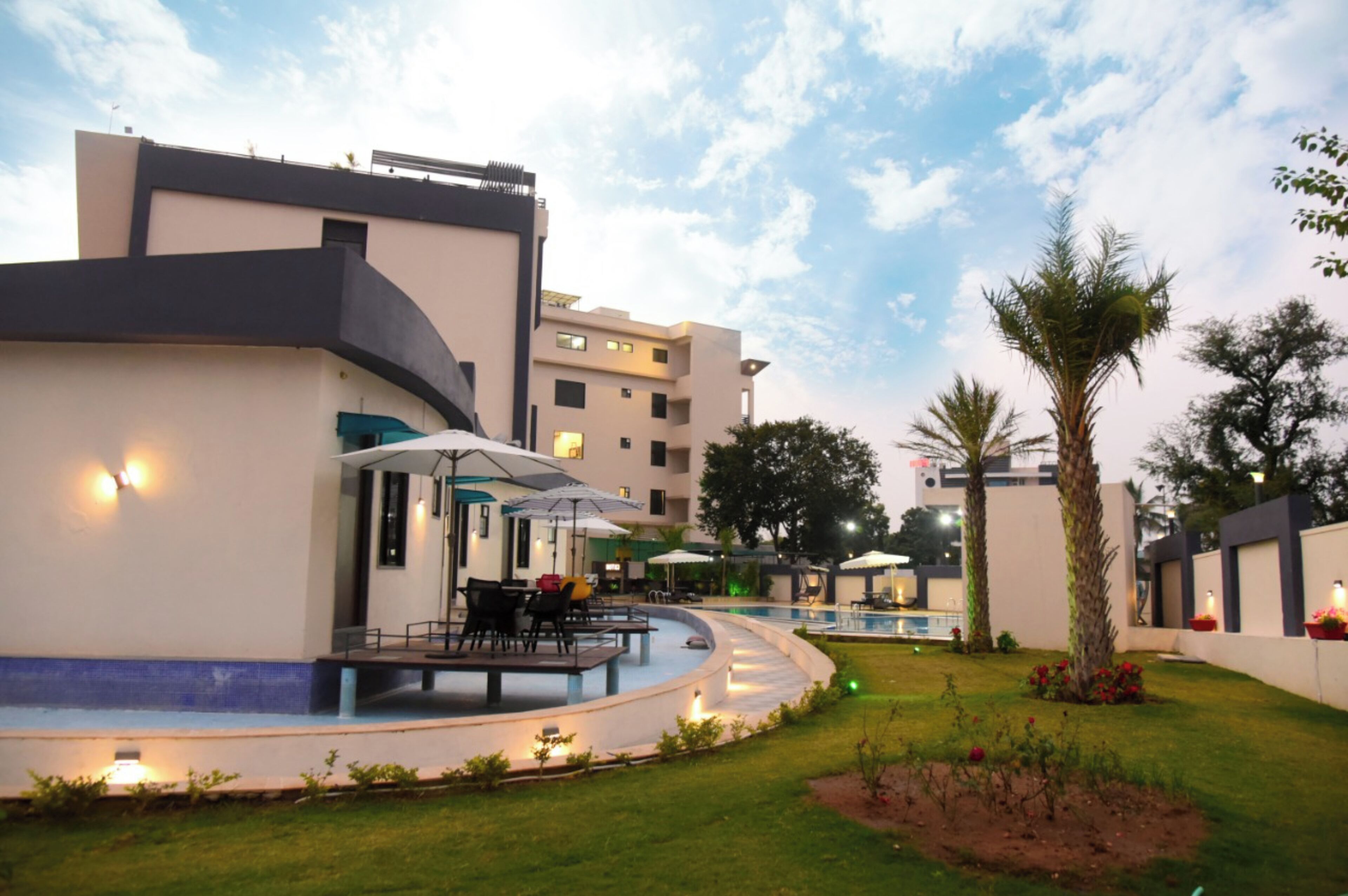 Outdoor banquet area