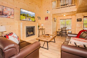 Smart TV, fireplace, video games