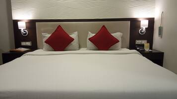 In-room safe, desk, laptop workspace, soundproofing