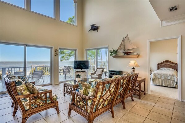 Interior - THIS BEAUTIFULLY FURNISHED HOME is bay front on one picturesque acre of pines and palms. (St. George Island)