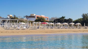 Private beach nearby, sun-loungers, beach umbrellas, beach bar