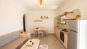 Villa | Private kitchen | Full-sized fridge, oven, stovetop, coffee/tea maker