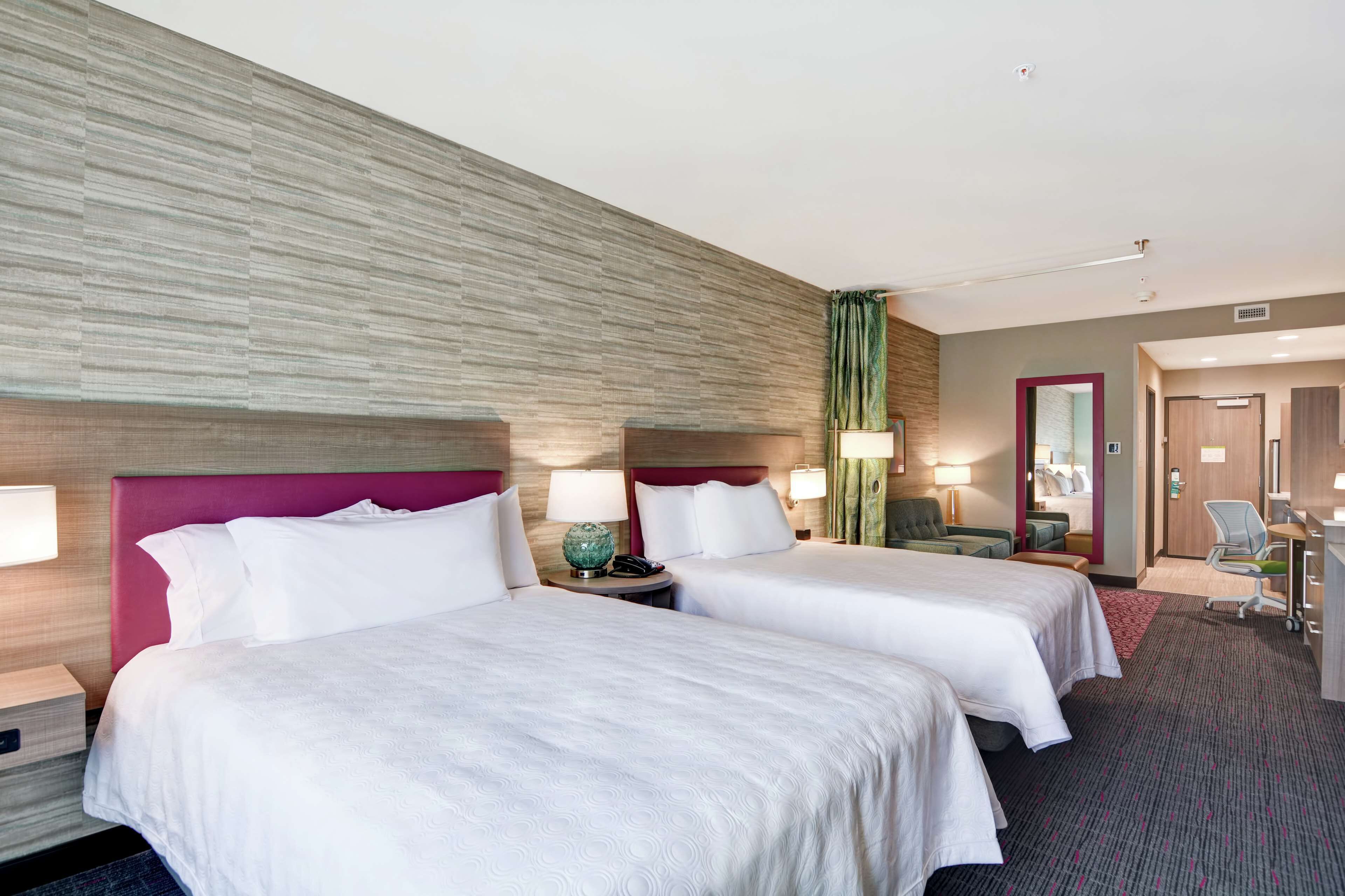 studio, 2 queen beds, non smoking | in-room safe, desk, laptop workspace, blackout curtains