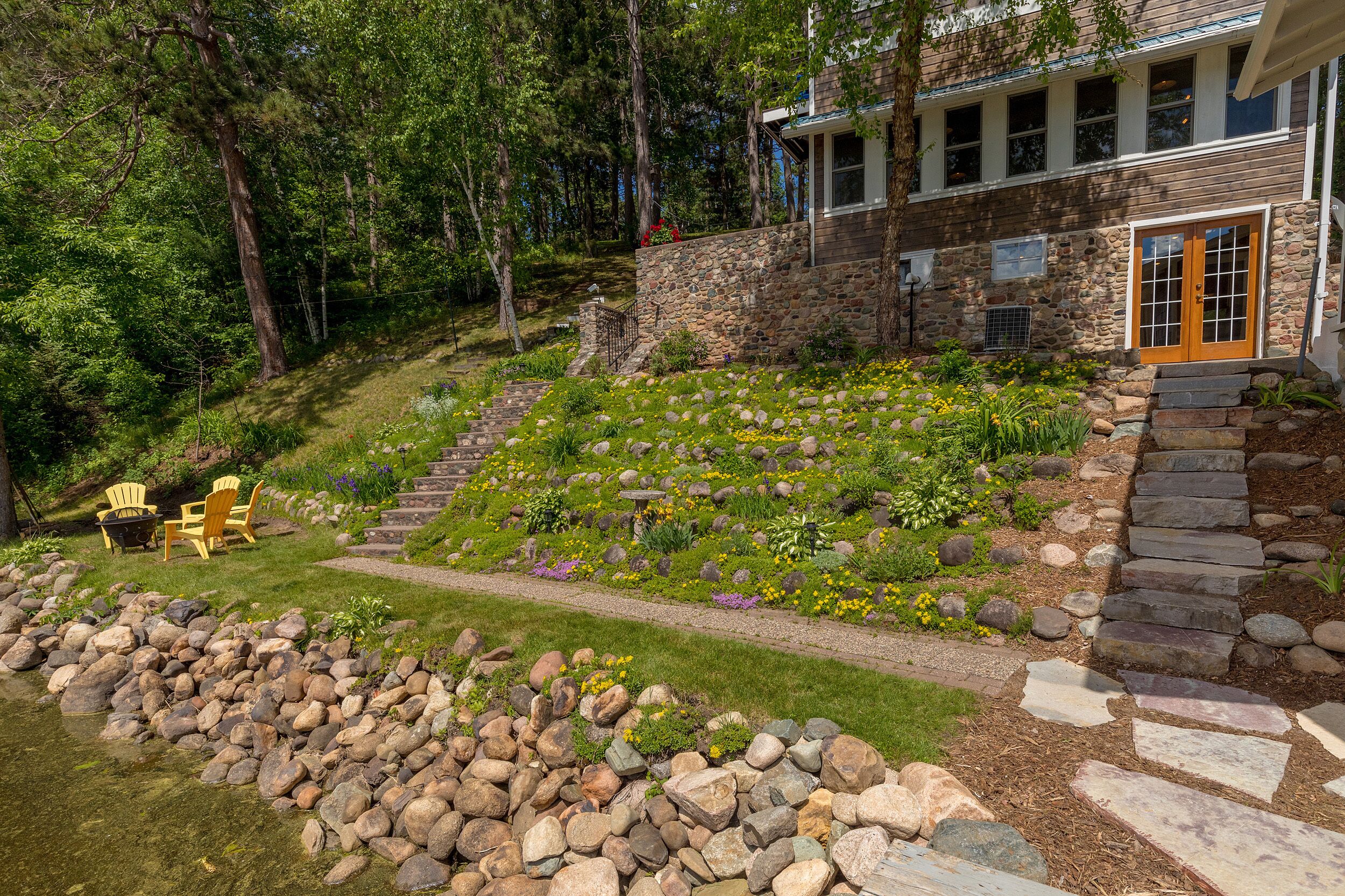 Terraced  garden area.