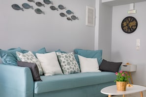Apartment, 1 Bedroom (E) | Living area | Flat-screen TV, video game console - E & G Relax Homes (Kissamos)