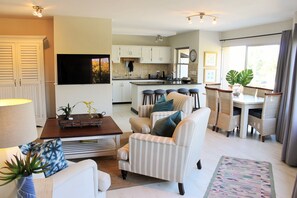 Apartment, 3 Bedrooms | Living room | 42-inch flat-screen TV with satellite channels, TV - Lagoon Terrace 14 (Plettenberg Bay)