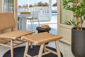 Exclusive Villa, Partial Ocean View | Living area - La Maison Private Villa (Santorini)