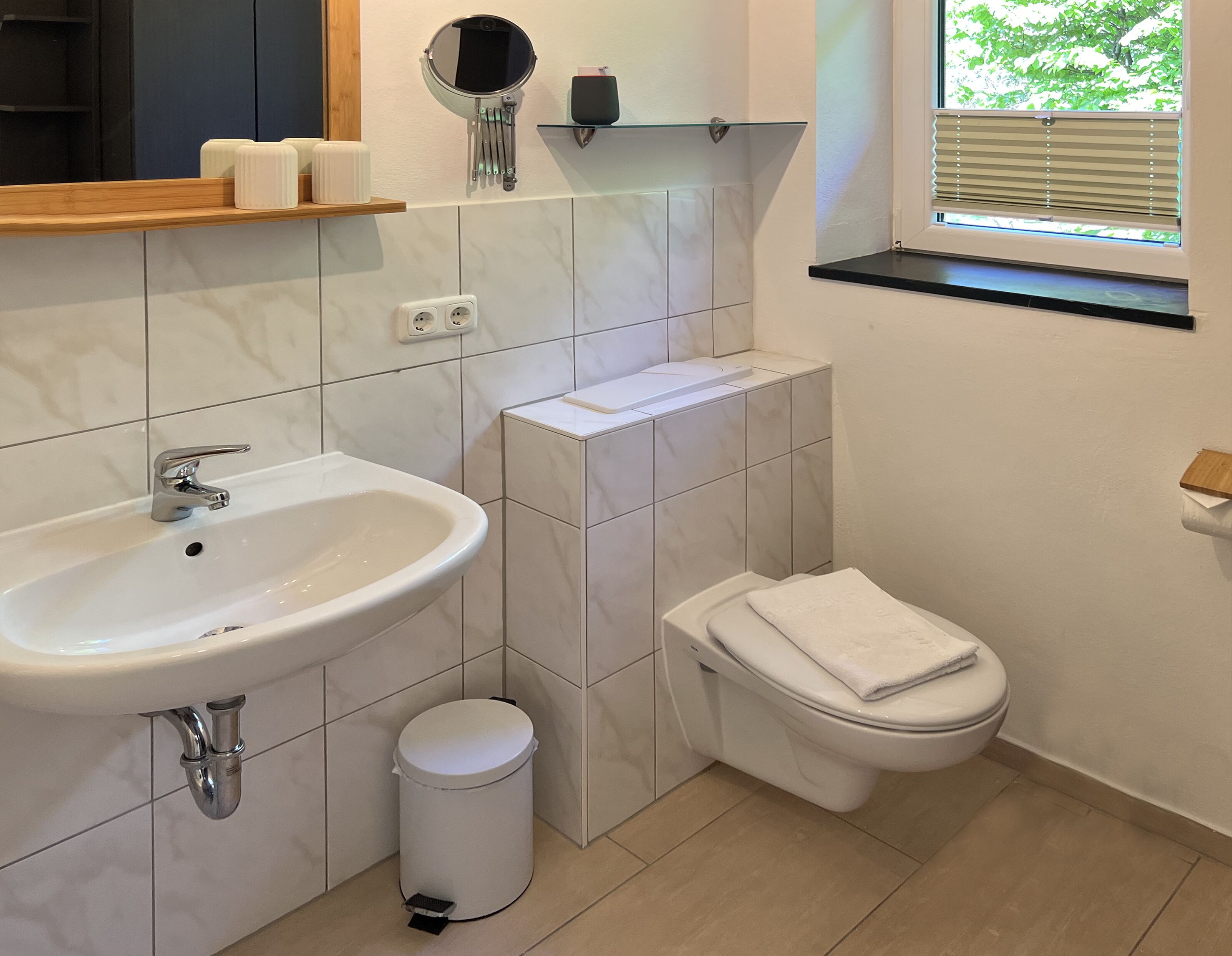 comfort suite | bathroom | hair dryer, towels