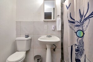 Căn hộ (0 Bedroom) | Phòng tắm | Buồng tắm vòi sen, khăn tắm 