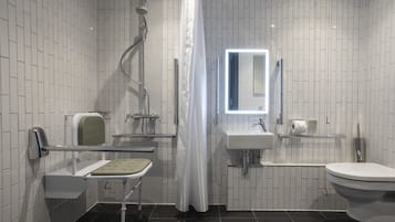 Ducha, artículos de tocador gratuitos, secador de pelo, toallas