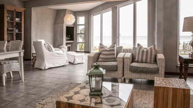 Family House | Living room - Blue Pearl - situated right on the beach (Swakopmund)