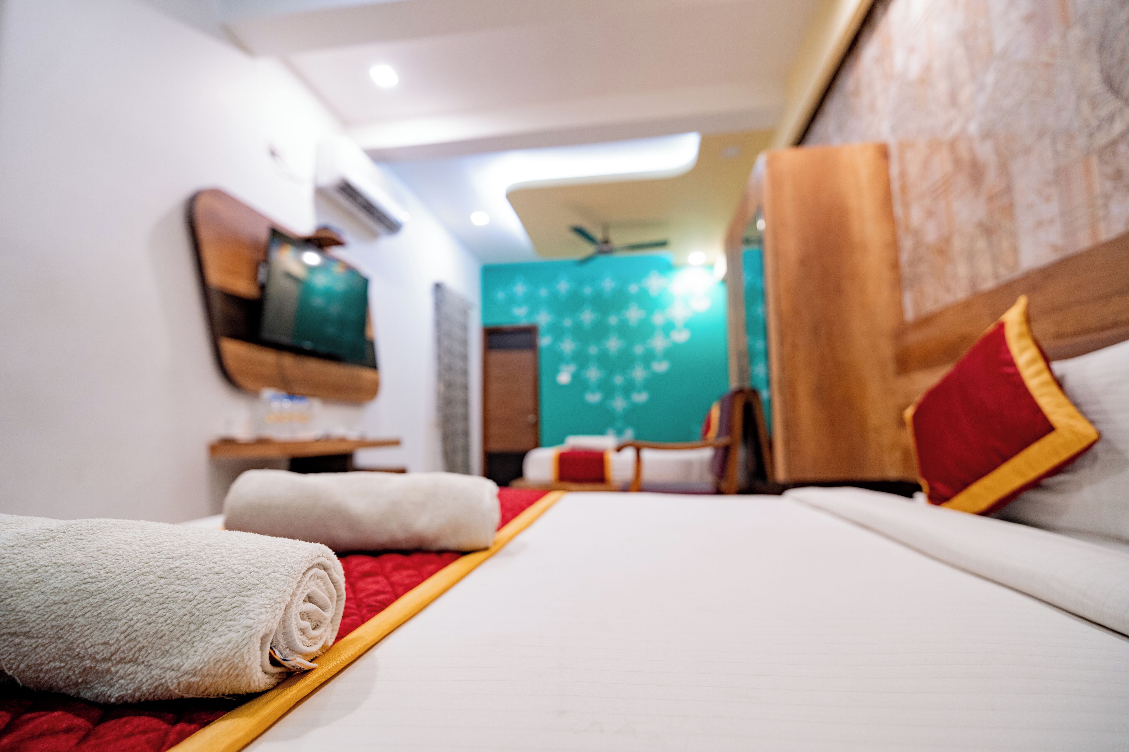 Premium bedding, memory-foam beds, blackout curtains, soundproofing