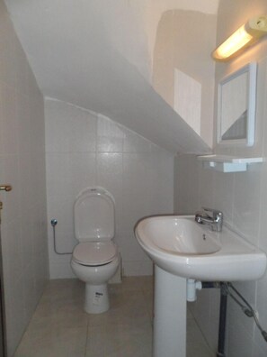 Apartment | Bathroom | Shower, rainfall showerhead, towels, toilet paper