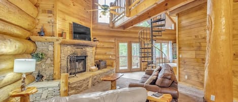 Télévision, cheminée