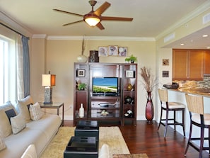 Condo, Multiple Beds (Lesina 1403) | Living room | TV, fireplace - Lesina 1403 (Naples)