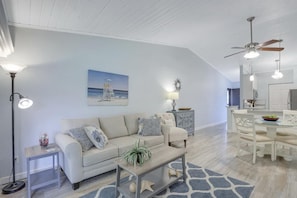Condo, 2 Queen Beds (Charming condo with two pools and ste) | Living room - Charming Condo With two Pools and Steps to Beach (Marco Island)