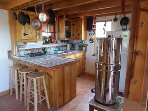 Fridge, oven, stovetop, electric kettle