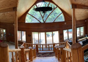 A view from the top of the main log staircase. 