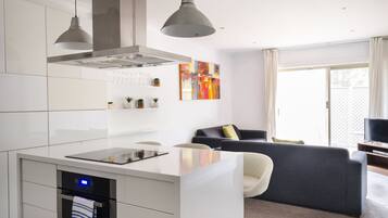 Flat-screen TV, DVD player