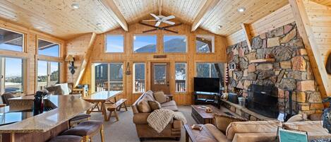 Smart TV, caminetto, studio