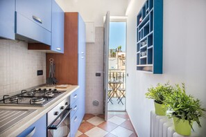 Fridge, microwave, oven, electric kettle
