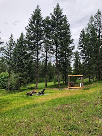 Property grounds. authentic sheepherder wagon camping near wilderness areas in Kootenai NFS