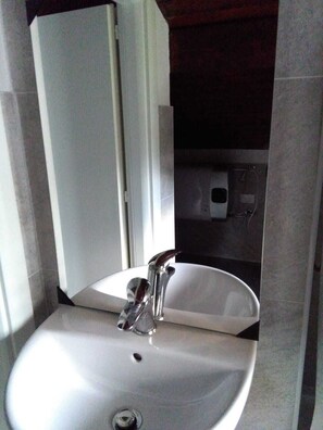 Dusche, Haartrockner, Handtücher