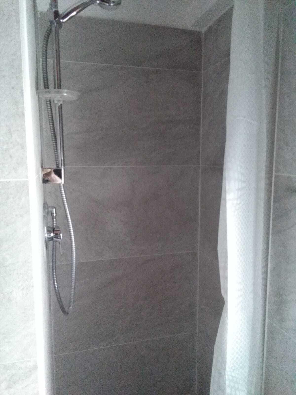 Ducha, secador de pelo y toallas