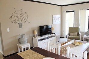 Family Apartment, Non Smoking, Pool Access | Living area | 40-inch Smart TV with satellite channels, TV, Netflix