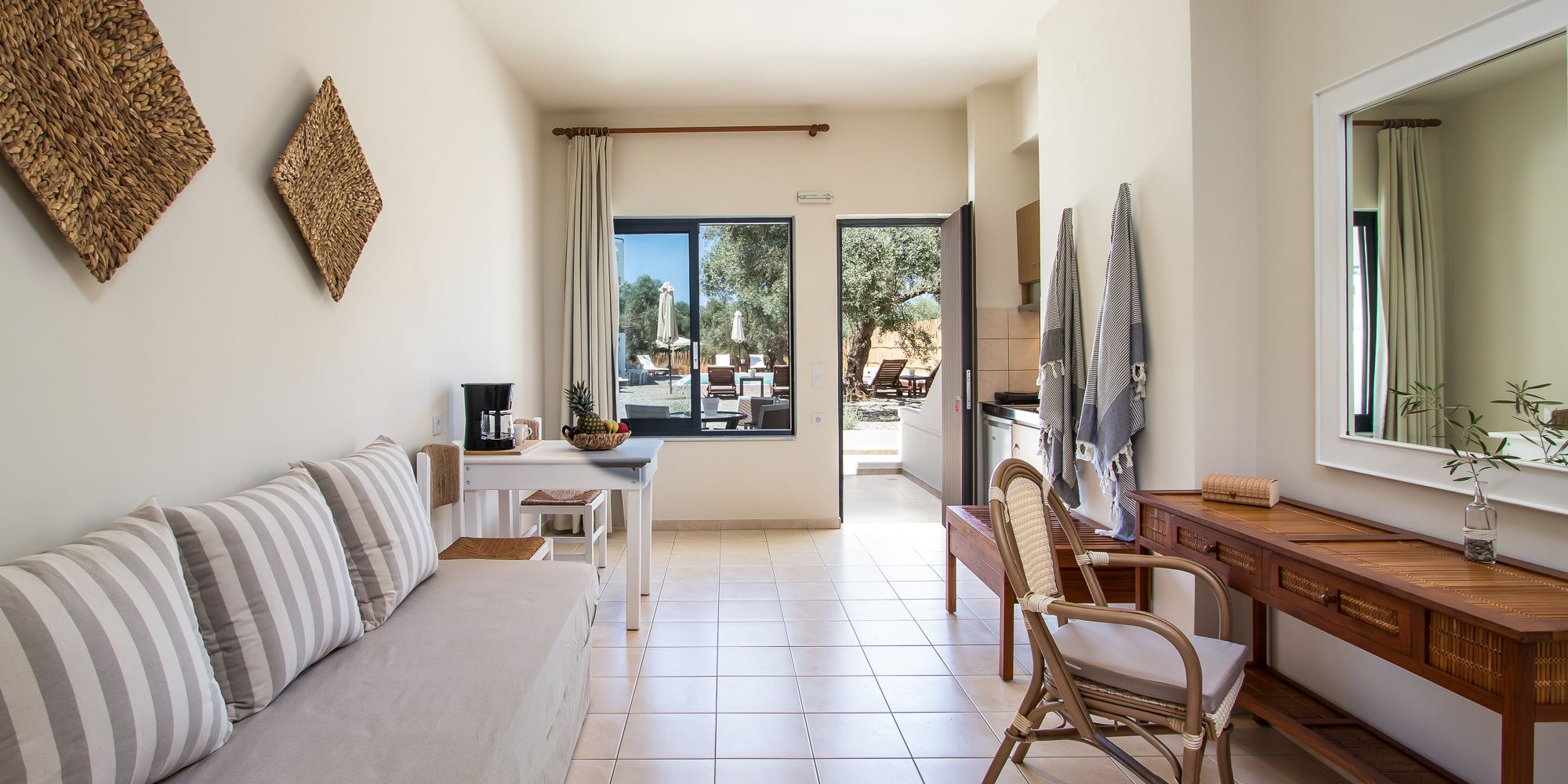 Familie-studiolejlighed - udsigt til have | Udsigt fra værelset