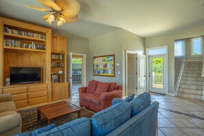 TV, DVD player, stereo