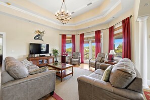 Flat-screen TV, DVD player