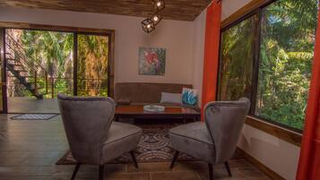 Villa, 2 Queen Beds | Minibar, desk, laptop workspace, bed sheets