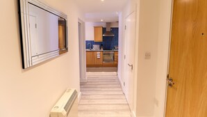 Apartment | Private kitchen | Full-size fridge, microwave, oven, stovetop - The Symphony by Lettable (Liverpool)