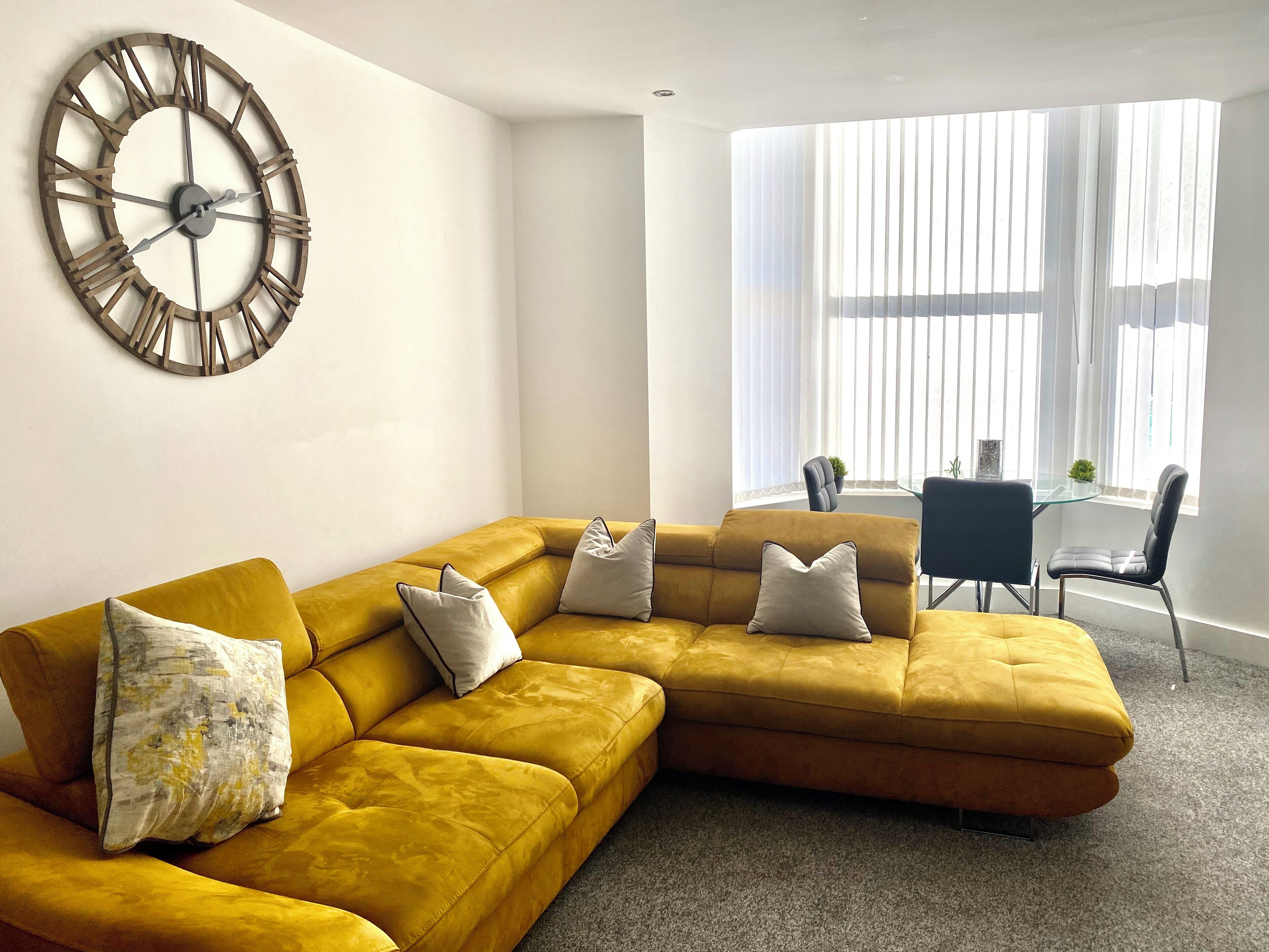 Winter Gardens, 2 Bed Ground Floor Apartment (A1) | Living area | Flat-screen TV