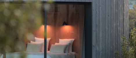 Cabaña de lujo, vista a la colina | Ropa de cama de alta calidad y camas con pillow-top