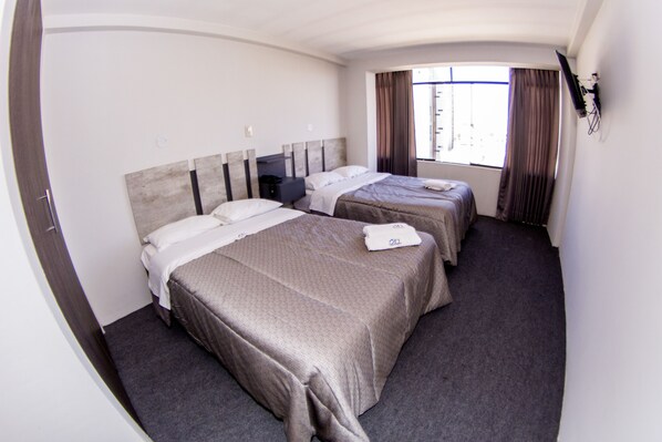 Premium bedding, individually decorated, desk, laptop workspace