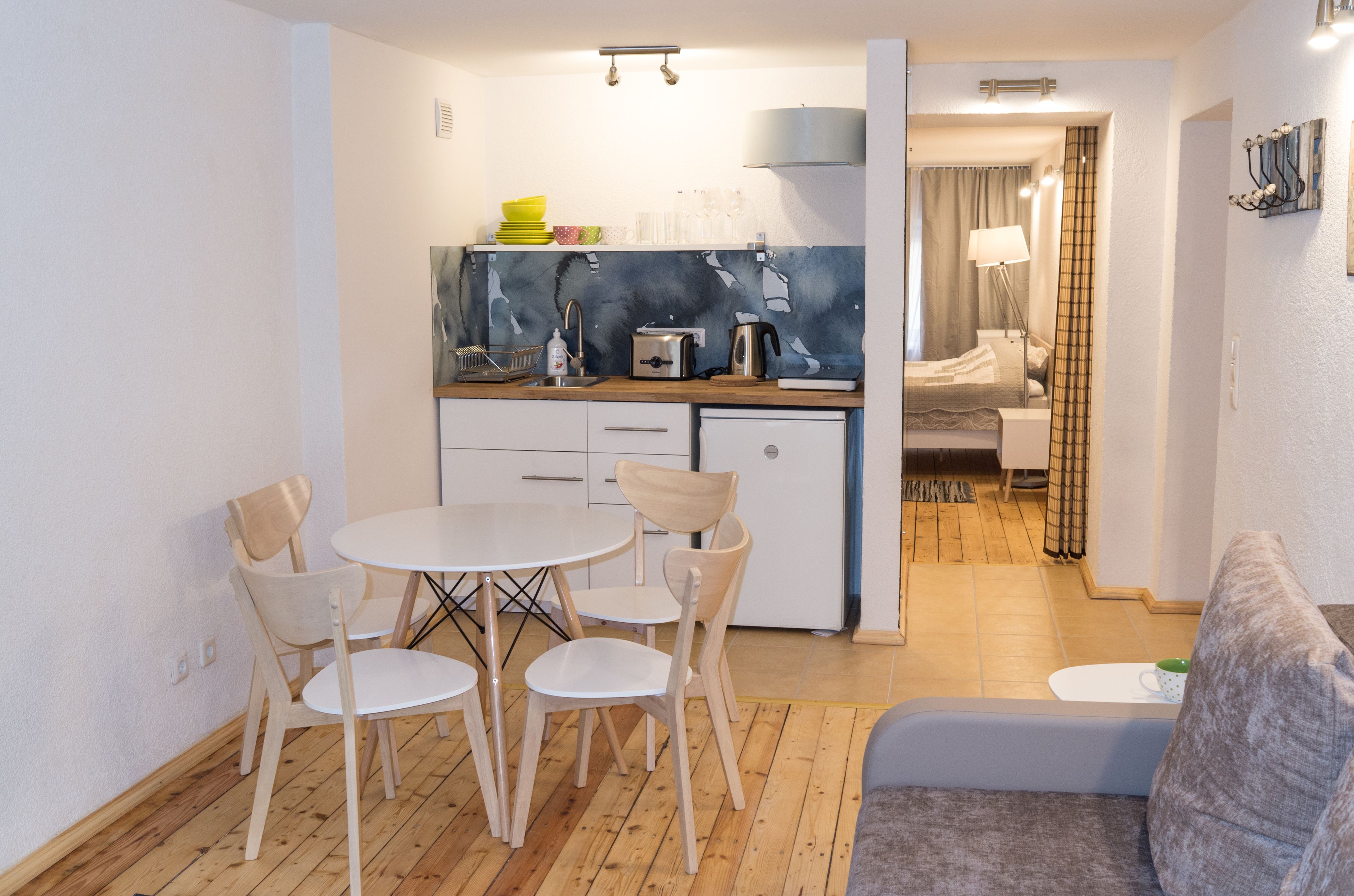 标准公寓, 1 间卧室, 城市景观 | 私人简易厨房 | 炉灶、电热水壶、烤盘、厨具/餐具