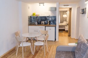 Apartment, 1 Bedroom, Non Smoking | Private kitchenette | Stovetop, electric kettle, griddle, cookware/dishes/utensils - Elizabetes Center Apartments (Riga)