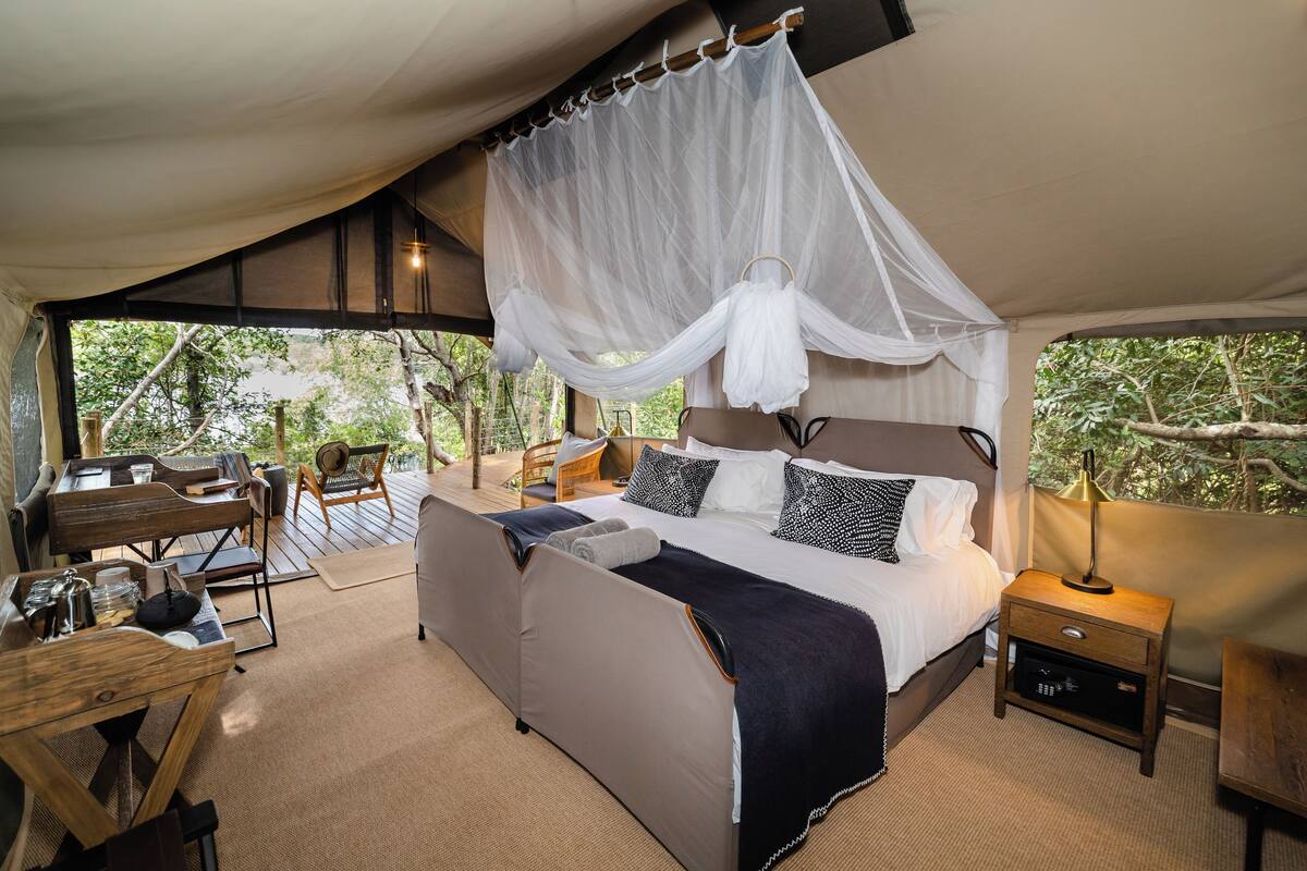 Luxury-Zelt, 1 Schlafzimmer, Balkon, Flussblick | Ausblick vom Zimmer