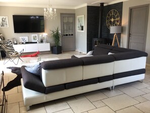 Télévision, cheminée