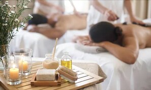 Couples treatment rooms, body treatments, hot stone massages