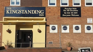 The Kingstanding Inn with a sign indicating it is a function suite for all occasions. - The Kingstanding Inn (Birmingham)